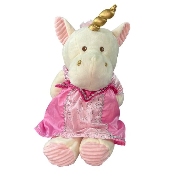 Kellytoy 2019 White Unicorn 21" Soft Plush Kelly Baby Stuffed Animal Pink Dress - Picture 1 of 14